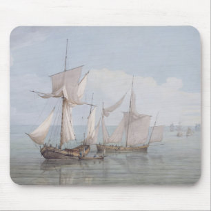 A Hoy and a Lugger with other Shipping on a Calm S Mouse Mat