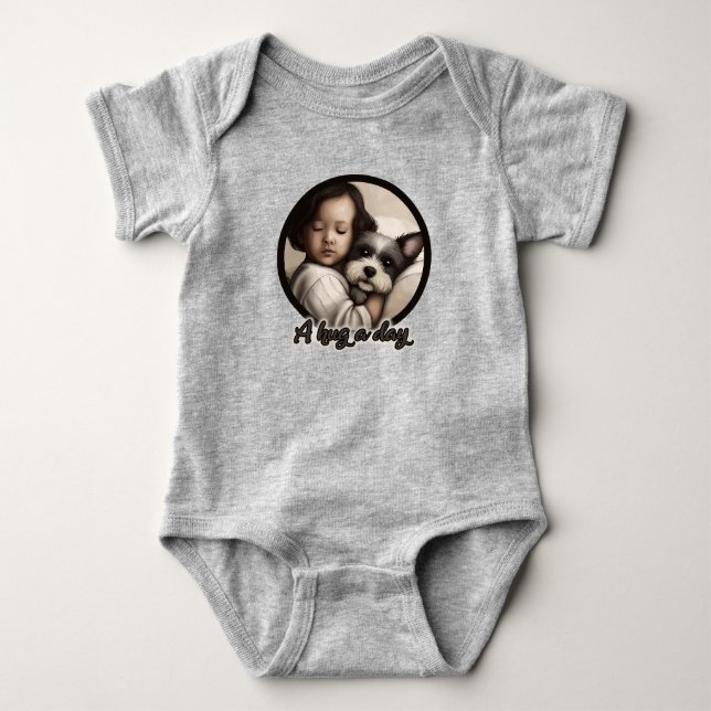 A Hug a Day Baby Bodysuit (Front)