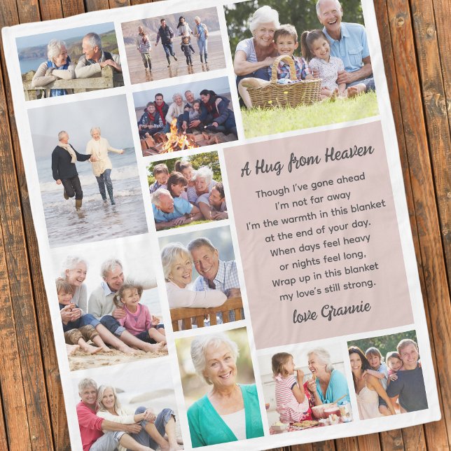 A Hug From Heaven Photo Memorial Fleece Blanket (Creator Uploaded)