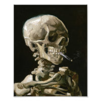 A Human Skeleton Smoking a Cigarette