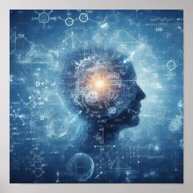A humanoid superimposed on a data sheet poster (Front)