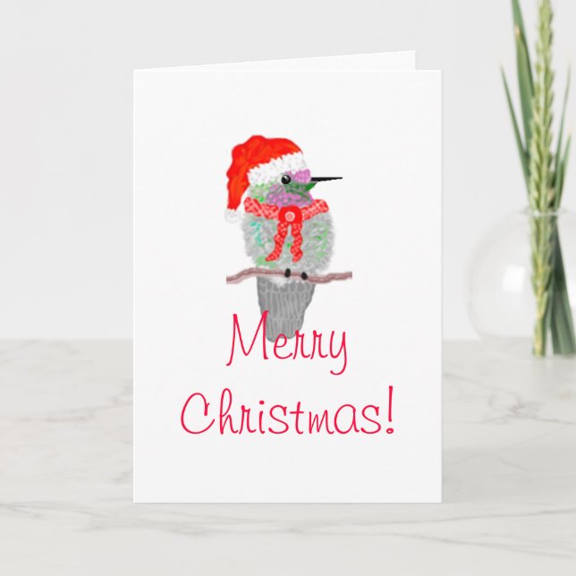 A Hummingbird Christmas Holiday Card (Front)