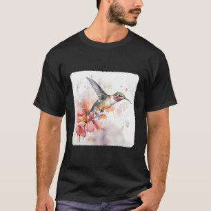 A Hummingbird Hovering By A Flower Wings Winged Be T-Shirt