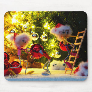 A humorous look from the Fubby's at Christmas deco Mouse Mat
