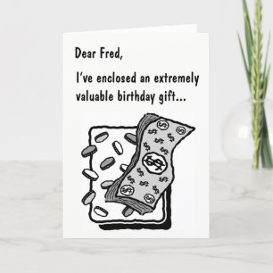 A humourous birthday card with a surprise ending.