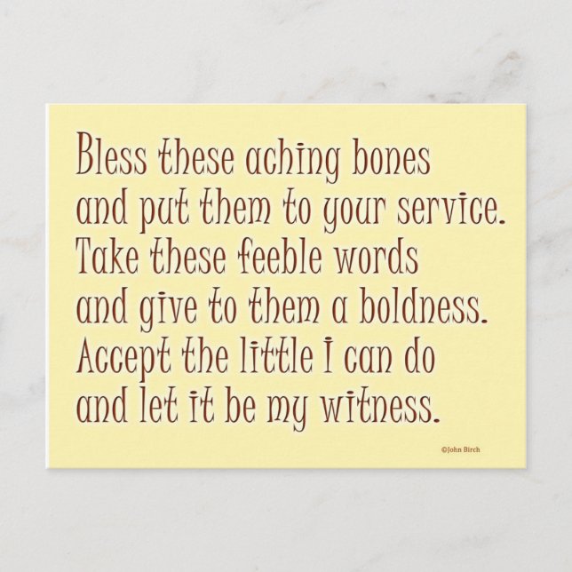 A humourous prayer postcard (Front)