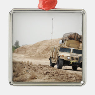 A Humvee conducts security Metal Tree Decoration