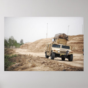 A Humvee conducts security Poster