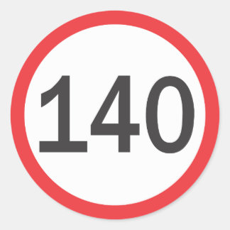 A hundred and forty speed limit classic round sticker
