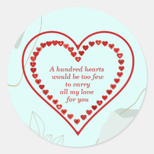 A Hundred Hearts,   Classic Round Sticker
