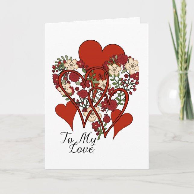 A Hundred Hearts, Heart Design Valentines Card (Front)