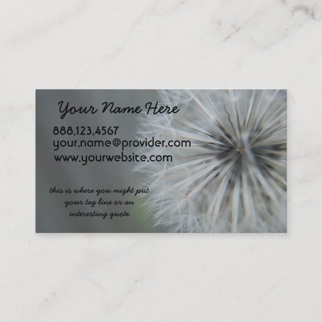 a hundred seeds business card (Front)