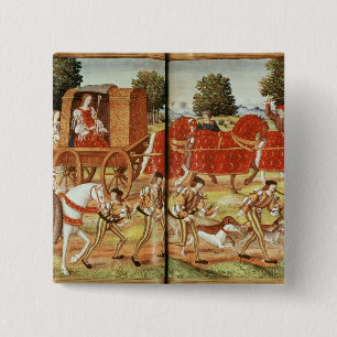 A Hunt, illustration from Ovid's Epistles 15 Cm Square Badge