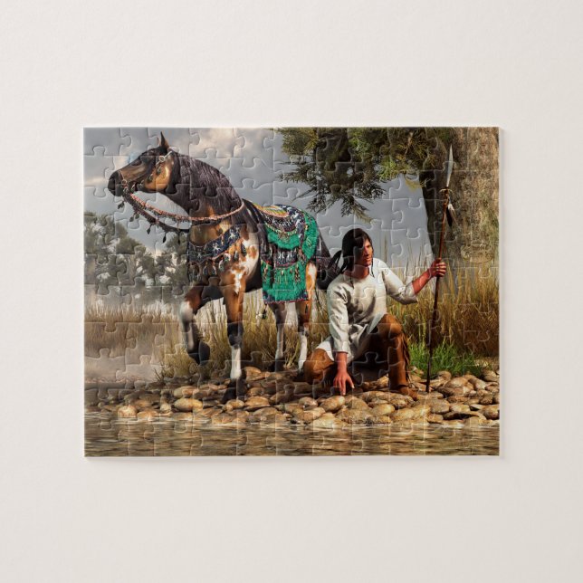A Hunter and His Horse Jigsaw Puzzle (Horizontal)