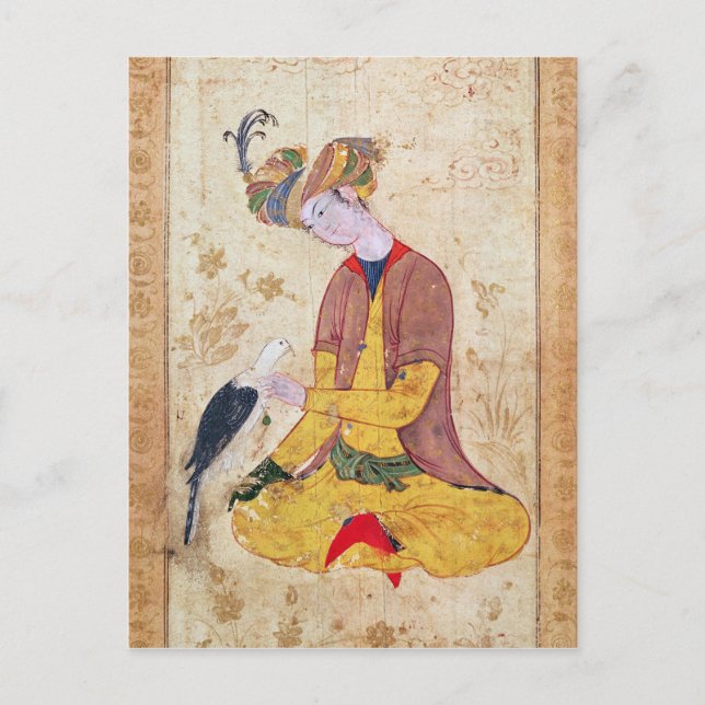 A Hunter Stroking his Falcon Postcard (Front)