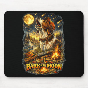 A hunting dog howls to the moon with my mouse mat