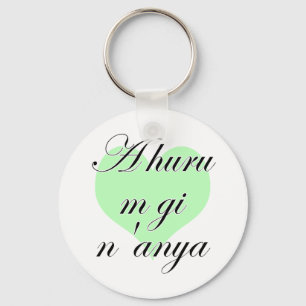 A huru m gi n'anya - Igbo I love you Green Heart Key Ring