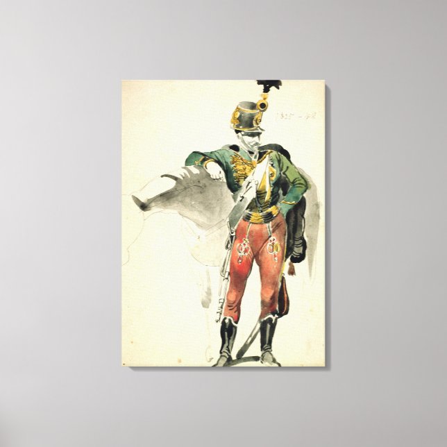 A Hussar of the 9th Regiment Canvas Print (Front)