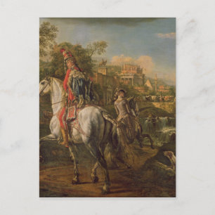 A Hussar on horseback, 1773 Postcard