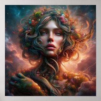 A.I. Beautiful Nature Goddess Poster