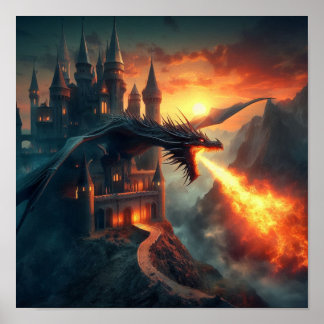 A.I. Fire Breathing Drake Poster