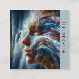 A.I. Goddess of Water Square Business Card