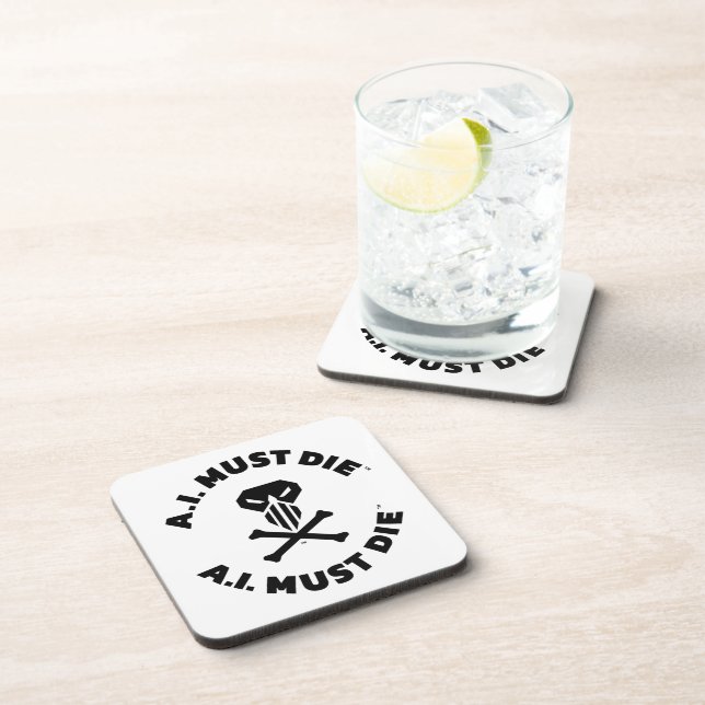 A.I. Must Die™ Logo (Bold Font) Coasters (Right Side)