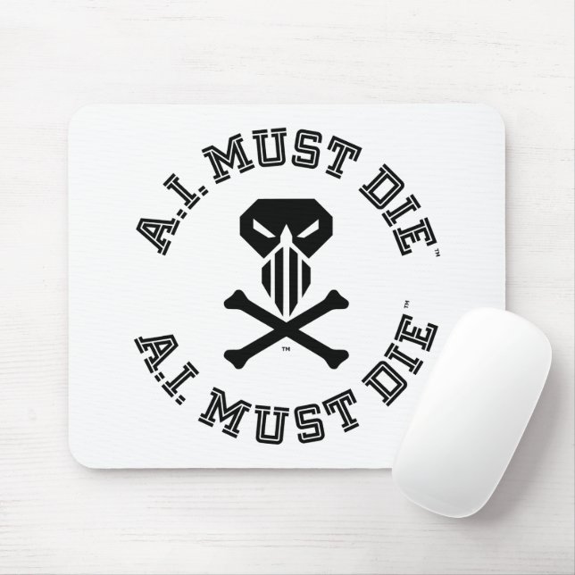 A.I. Must Die™ Logo (College Font) Mouse Pad (With Mouse)