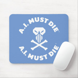 A.I. Must Die™ Logo (White Font) Mouse Pad