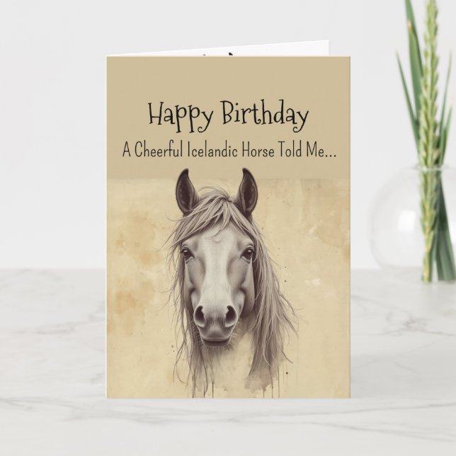 A Icelandic Horse  Personality Birthday  Card (Front)