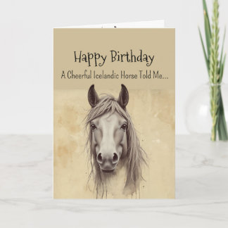 A Icelandic Horse  Personality Birthday  Card