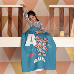 A is for Abby Cadabby   Add Your Name Fleece Blanket
