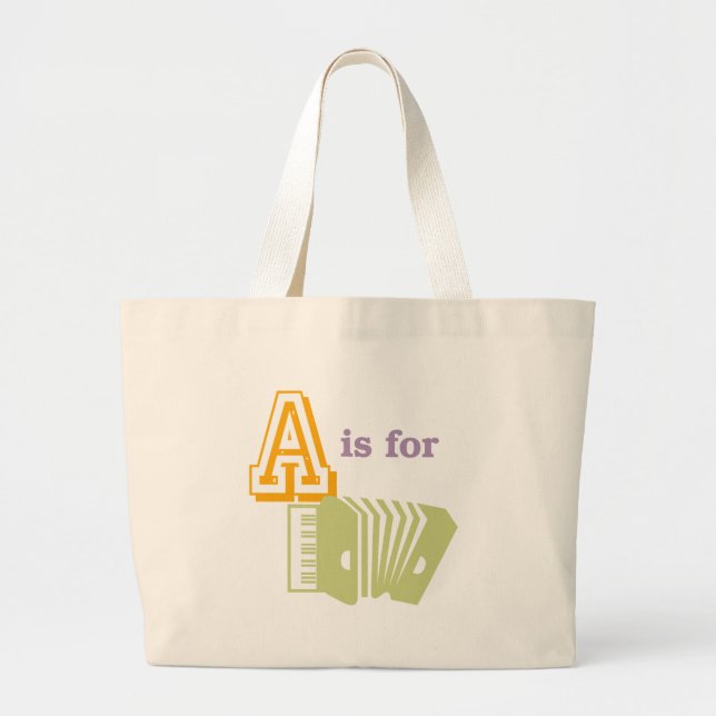 A is for Accordion Large Tote Bag (Front)