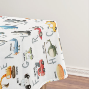 A is for Aeroplane B is for Bus - abc transportati Tablecloth