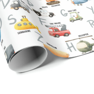 A is for Aeroplane B is for Bus - abc transportati Wrapping Paper