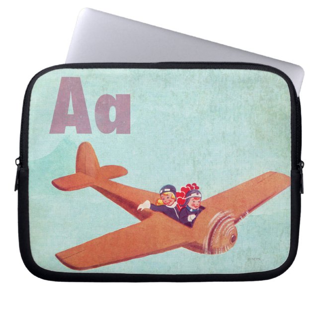 A is for Aeroplane Laptop Sleeve (Front)