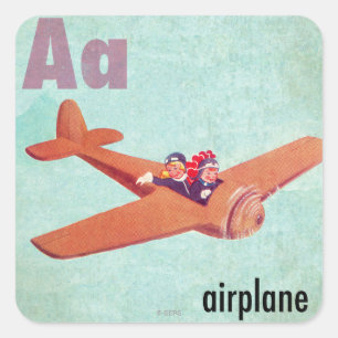 A is for Aeroplane Square Sticker