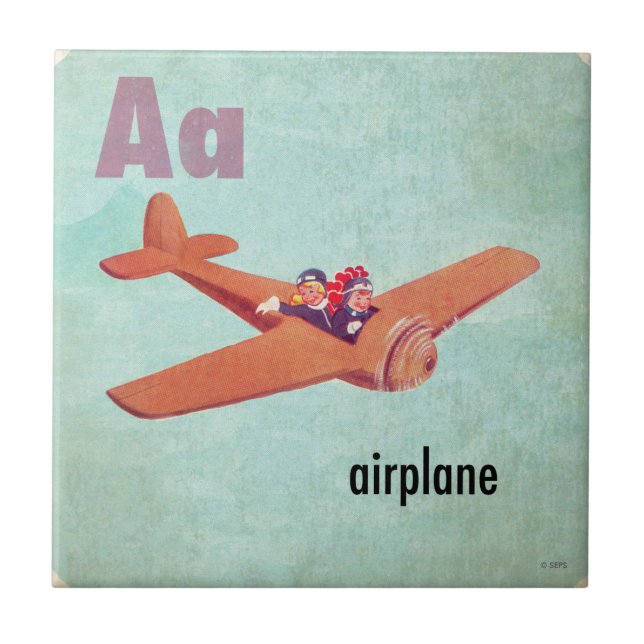 A is for Aeroplane Tile (Front)