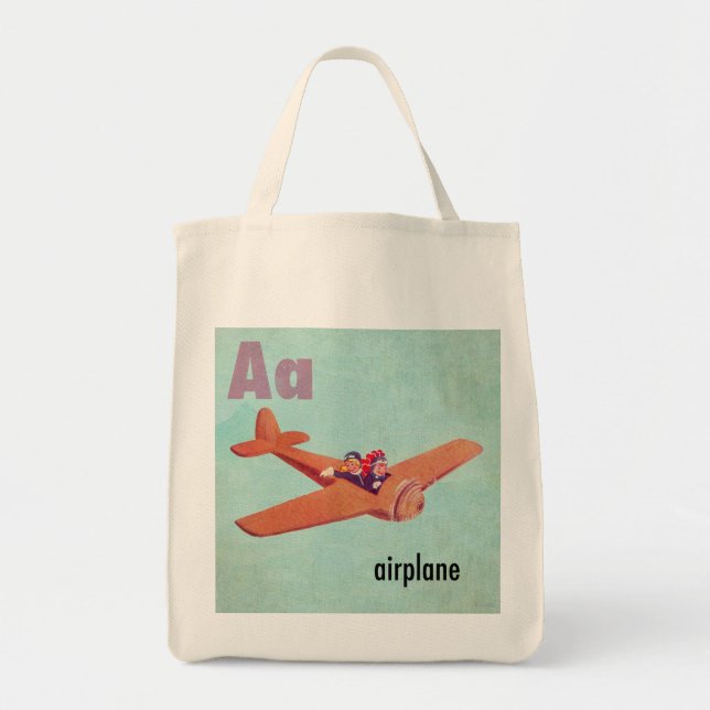 A is for Aeroplane Tote Bag (Front)
