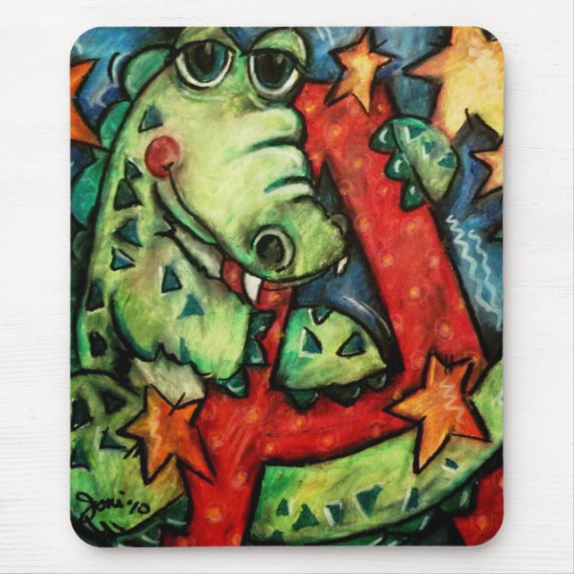 A is for Alligator Mouse Mat (Front)