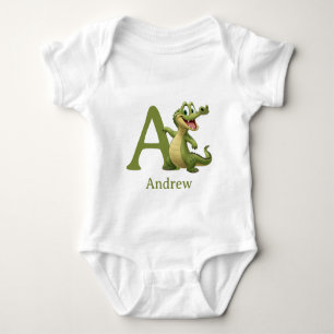 A is for Alligator Personalise Baby Bodysuit