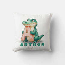A is for Alligator – Personalised Baby Name Pillow