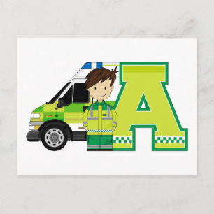 A is for Ambulance Postcard