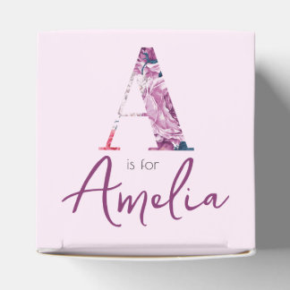 A is for Amelia Name Reveal Kids Party Baby Shower Favour Box
