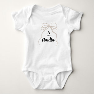 A is for Amelia Name Reveal Outfit Baby Bow Girl Bodysuit