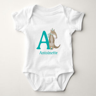 A is for Anteater Personalise Baby Bodysuit
