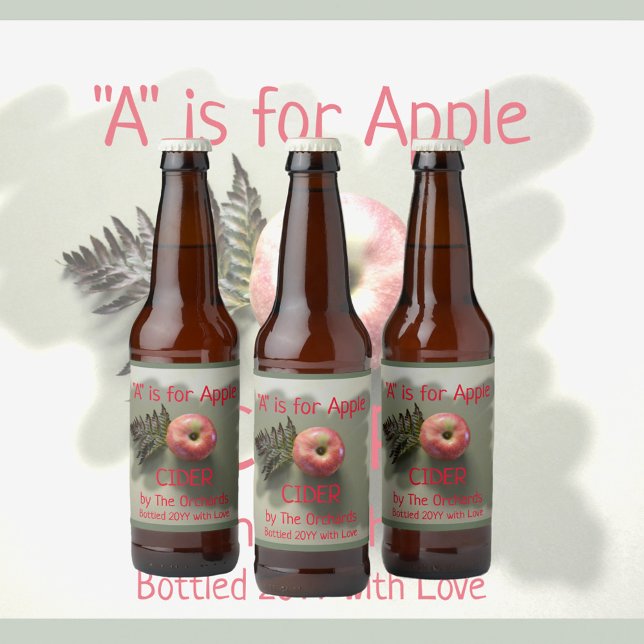 A is for Apple Cider home bottled Beverage Labels (Creator Uploaded)