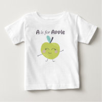A is for Apple Cute illustration Alphabet Letter