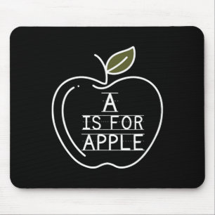 A Is For Apple Pre-k Kindergarten Teacher Student  Mouse Mat