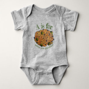 A is for Arroz con Gandules Puerto Rican Food Baby Bodysuit